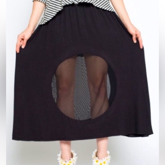 Handmade Dresses & Skirts - Sara Bergman Handmade Black Porthole Skirt. Very Unique!